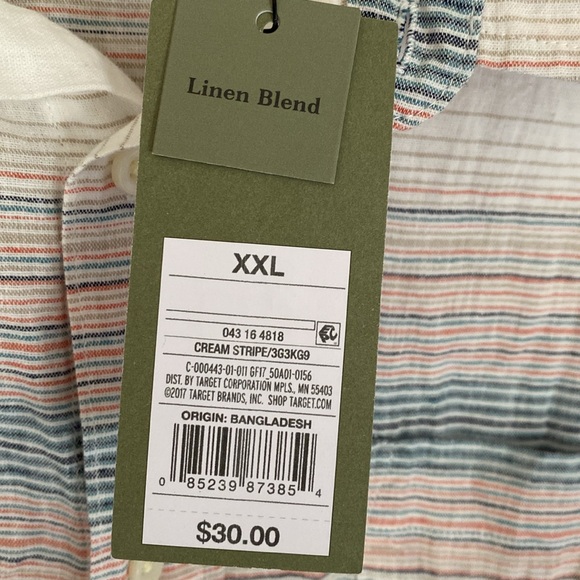 Goodfellow, XXL, striped button up long sleeve shirt - Picture 3 of 7